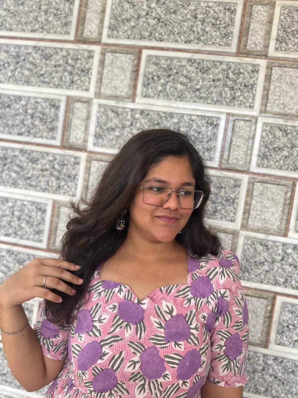 OBK0015 Pink Violet slit kurthi