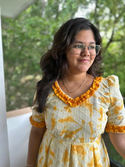 OBK0025 Yellow Tie die Midi