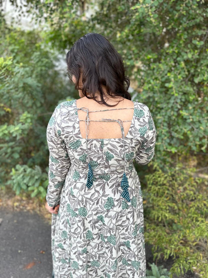 OBK0048 Grey green frock