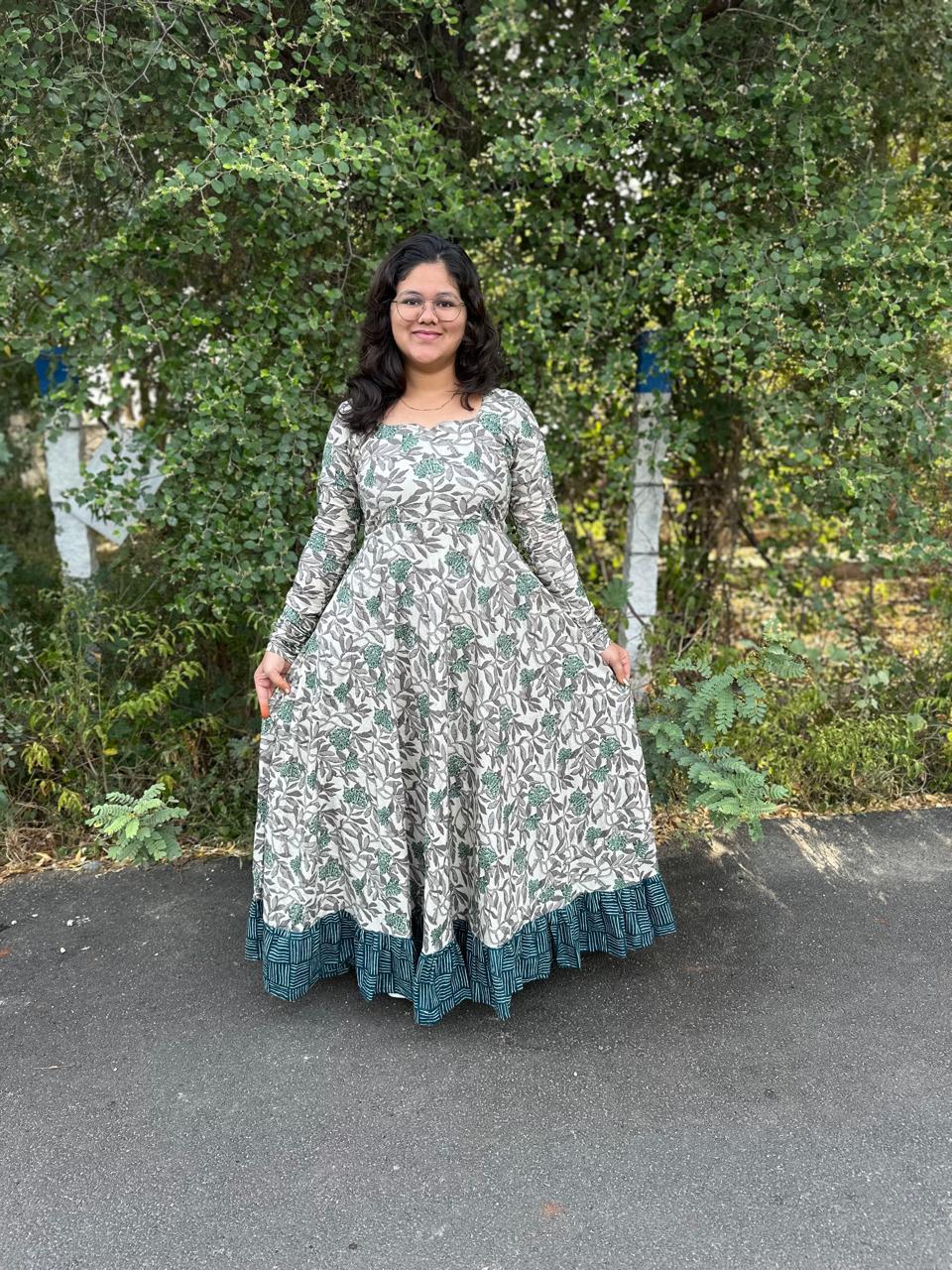 OBK0048 Grey green frock