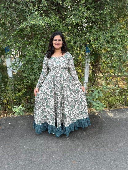 OBK0048 Grey green frock