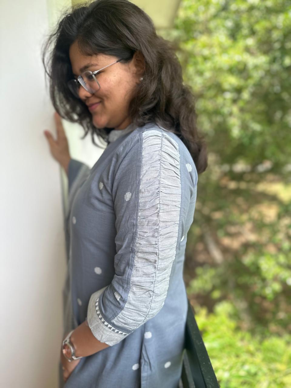 OBK0057 Grey butta Chudi set