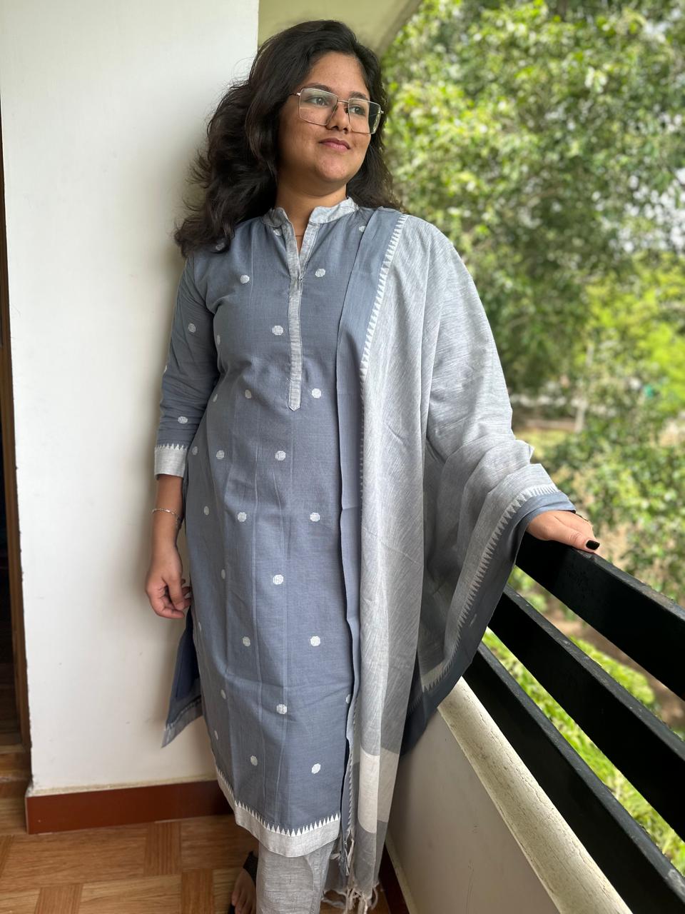 OBK0057 Grey butta Chudi set