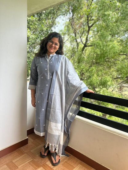 OBK0057 Grey butta Chudi set