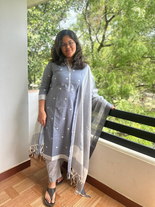 OBK0057 Grey butta Chudi set