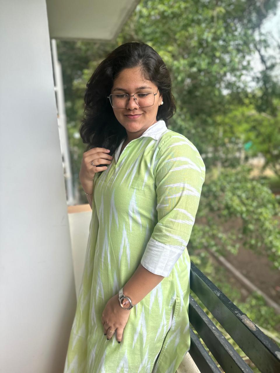 OBK0059 Green ikkat Chudi set