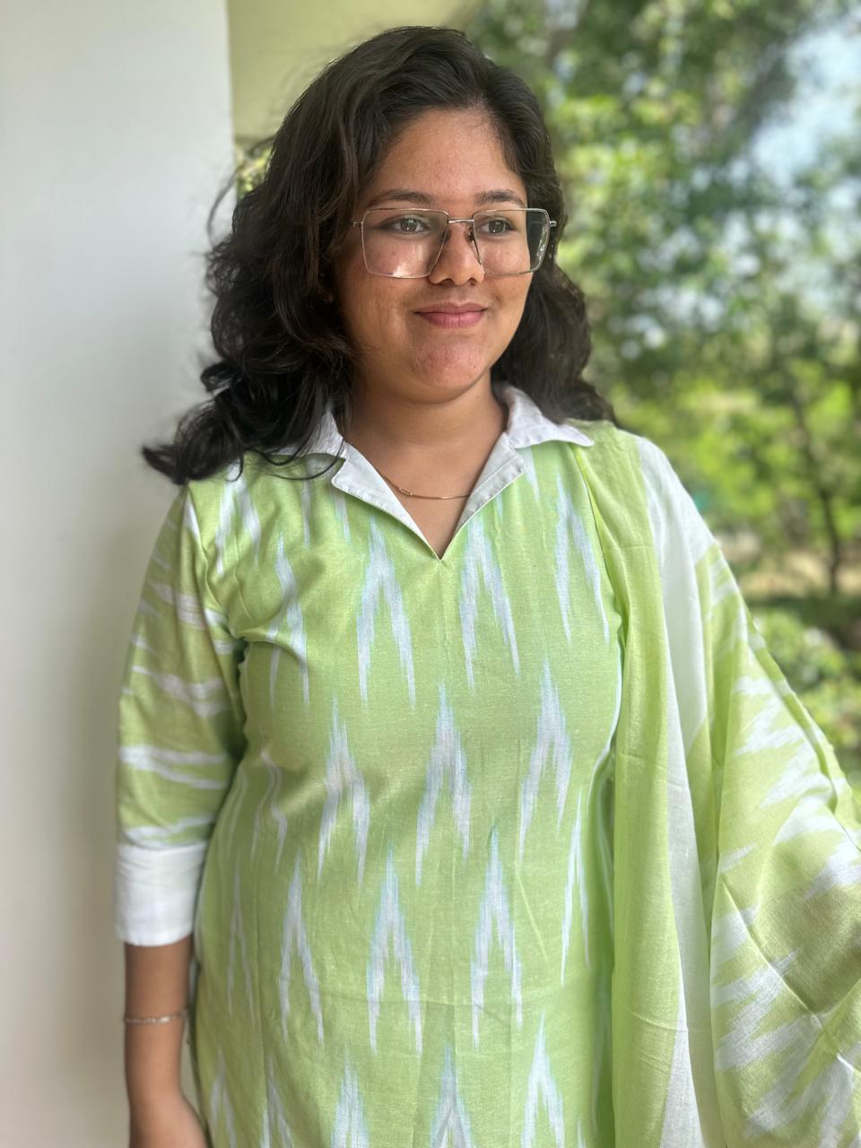 OBK0059 Green ikkat Chudi set