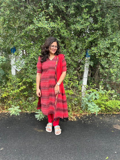 OBK0061 Shades of Red Chudi set