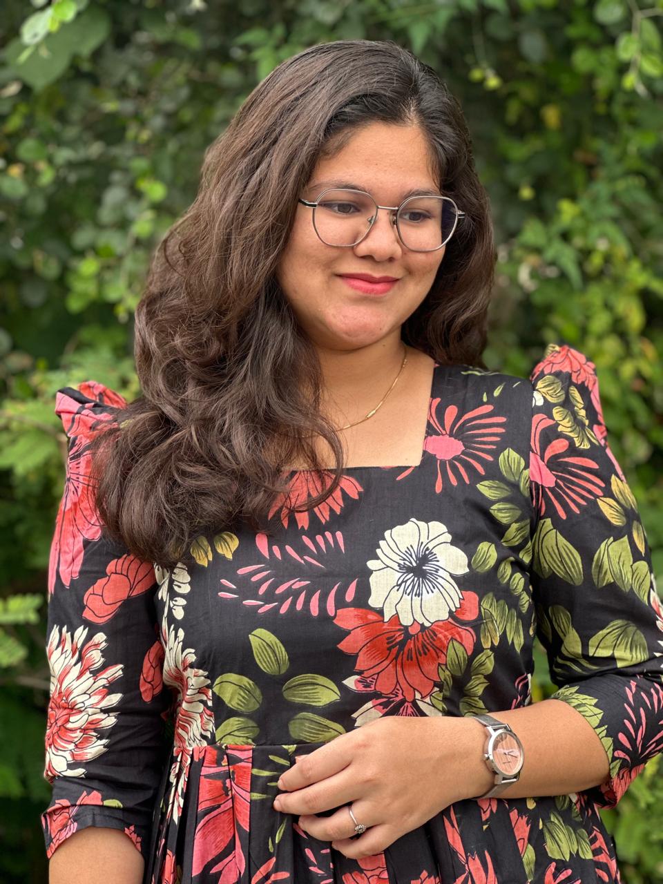 OBK0083 Black Flowers